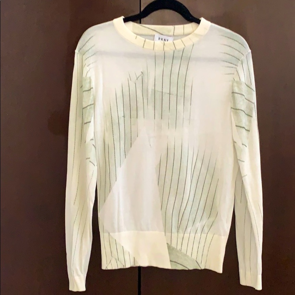 DKNY cotton knit top sz S